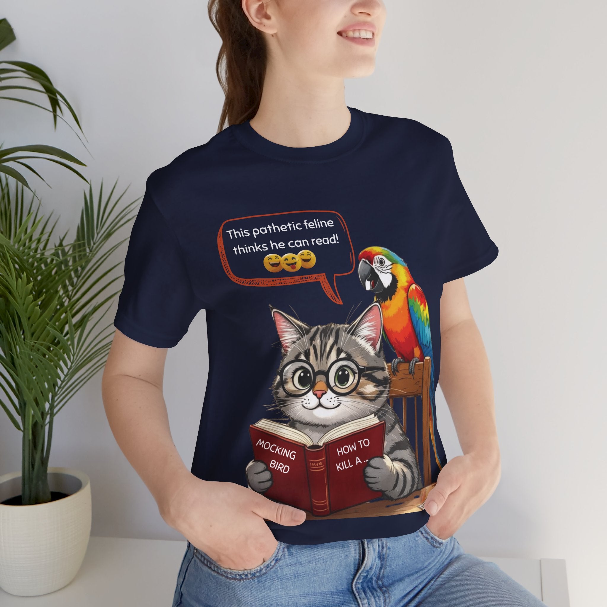 How To Kill A Mockingbird T-Shirt: Literary Mockery, Cat & Parrot