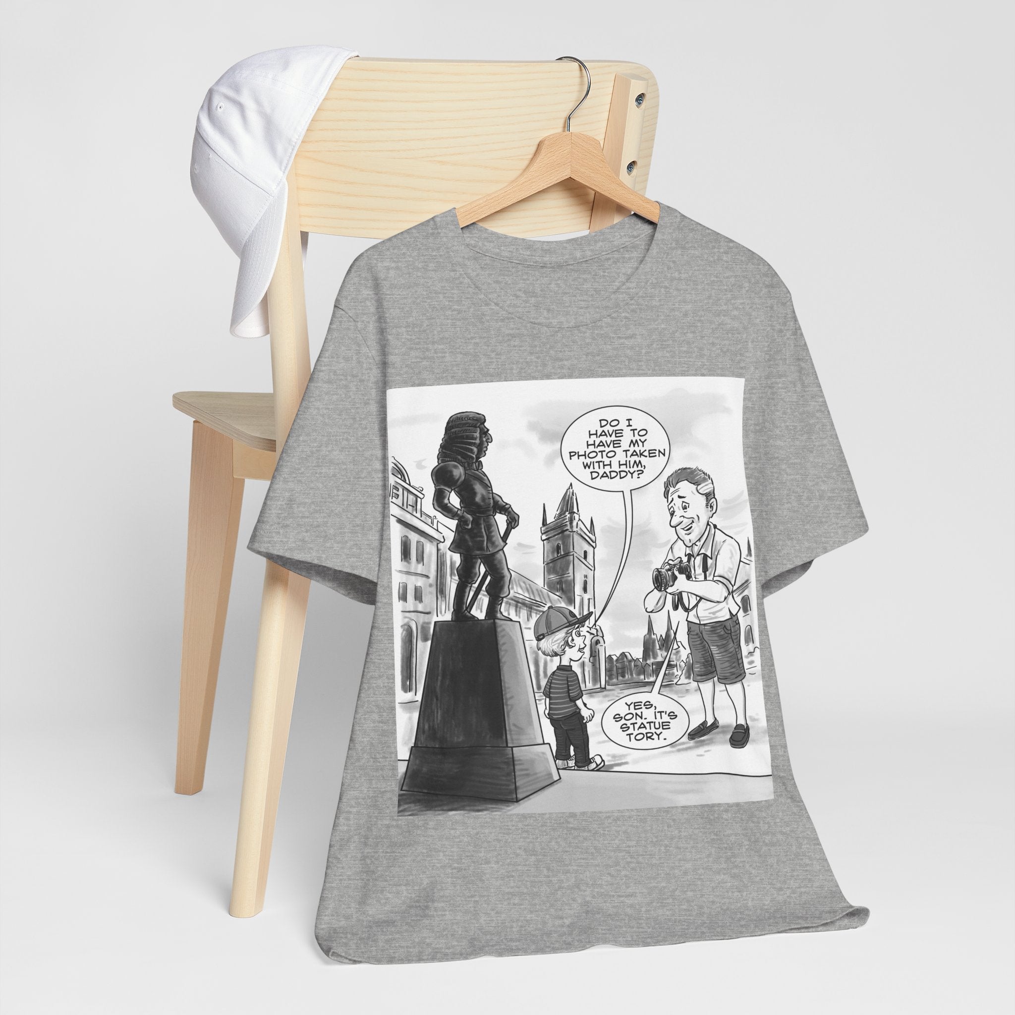 Statue Tory T-Shirt: Political Pun, Historical Monuments, British Humour