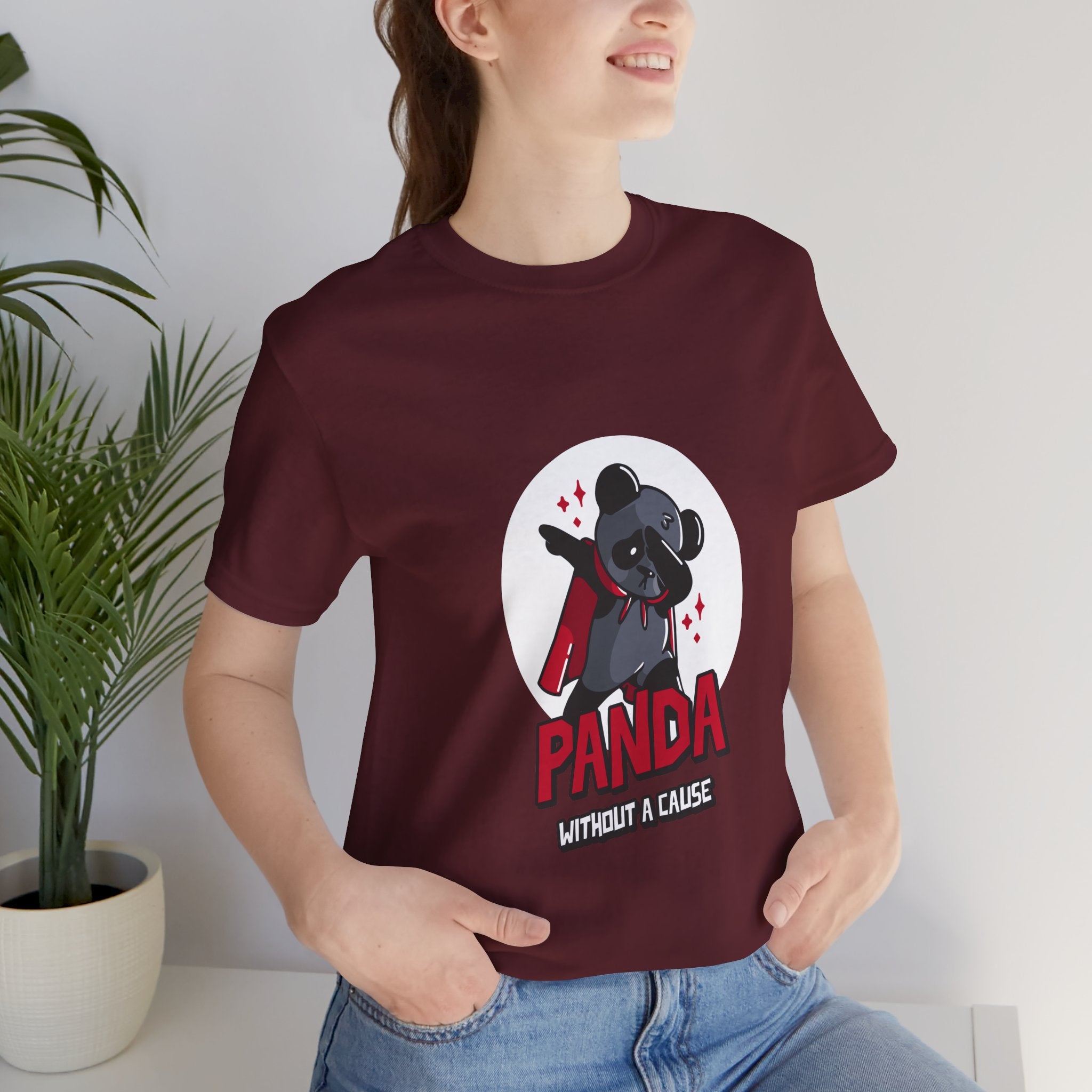 Panda Without a Cause T-Shirt: Quirky Cartoon Panda Mascot