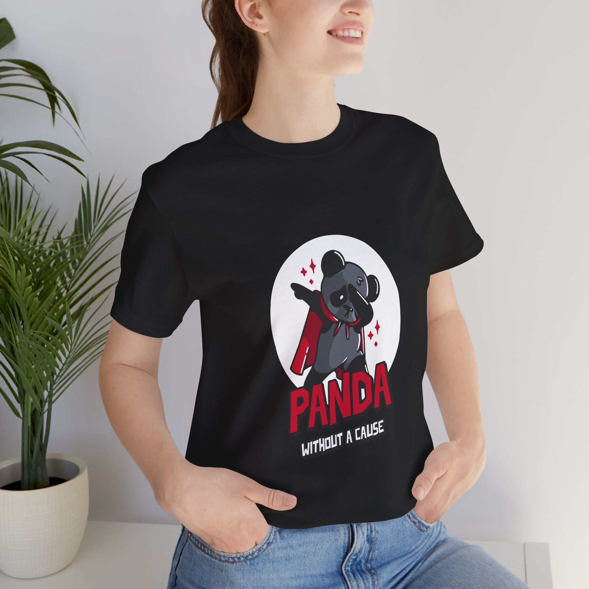 Panda Without a Cause T-Shirt: Quirky Cartoon Panda Mascot