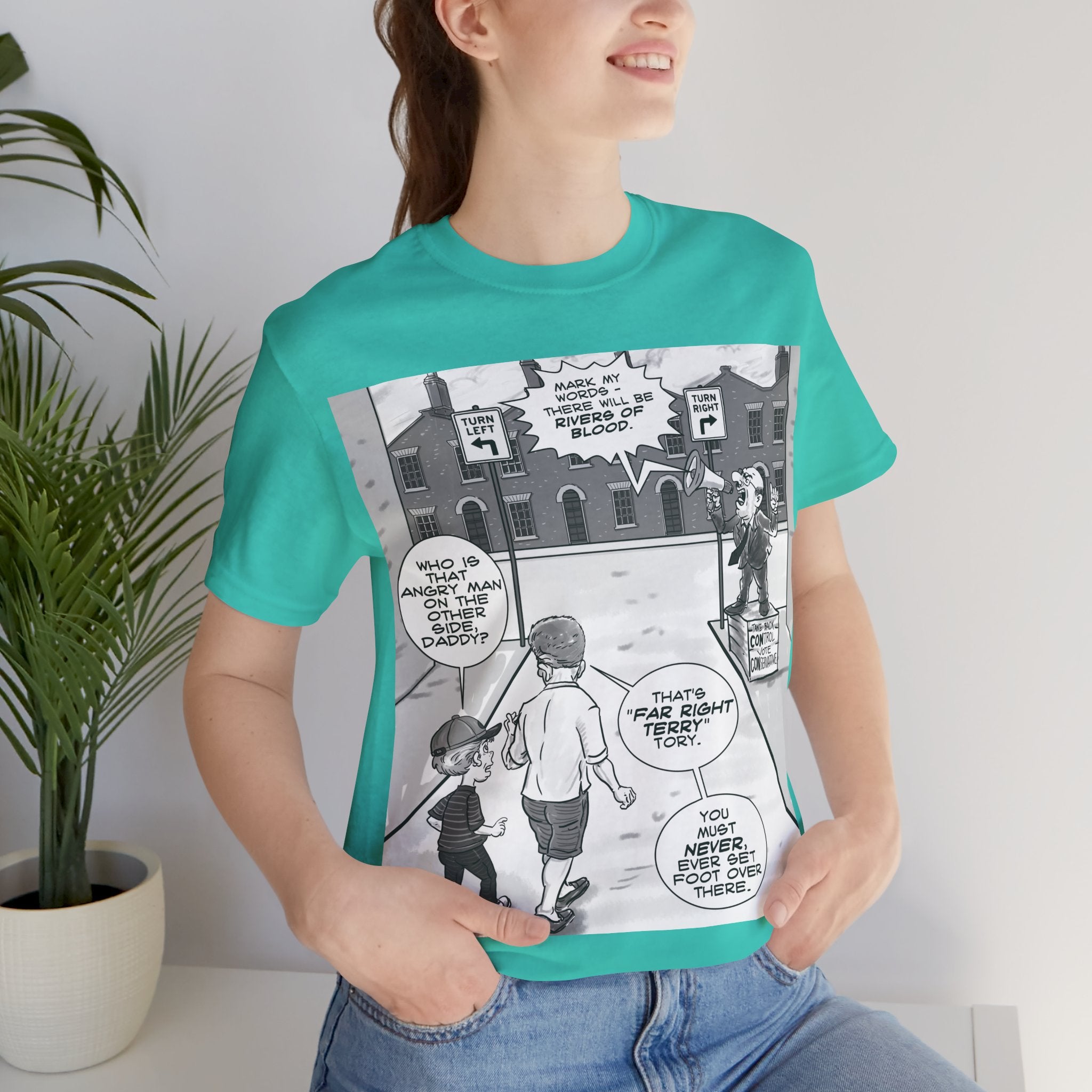 Far Right Terry Tory T-Shirt: British Politics, Satirical Commentary on Far Right Rhetoric and the Ideological Divide