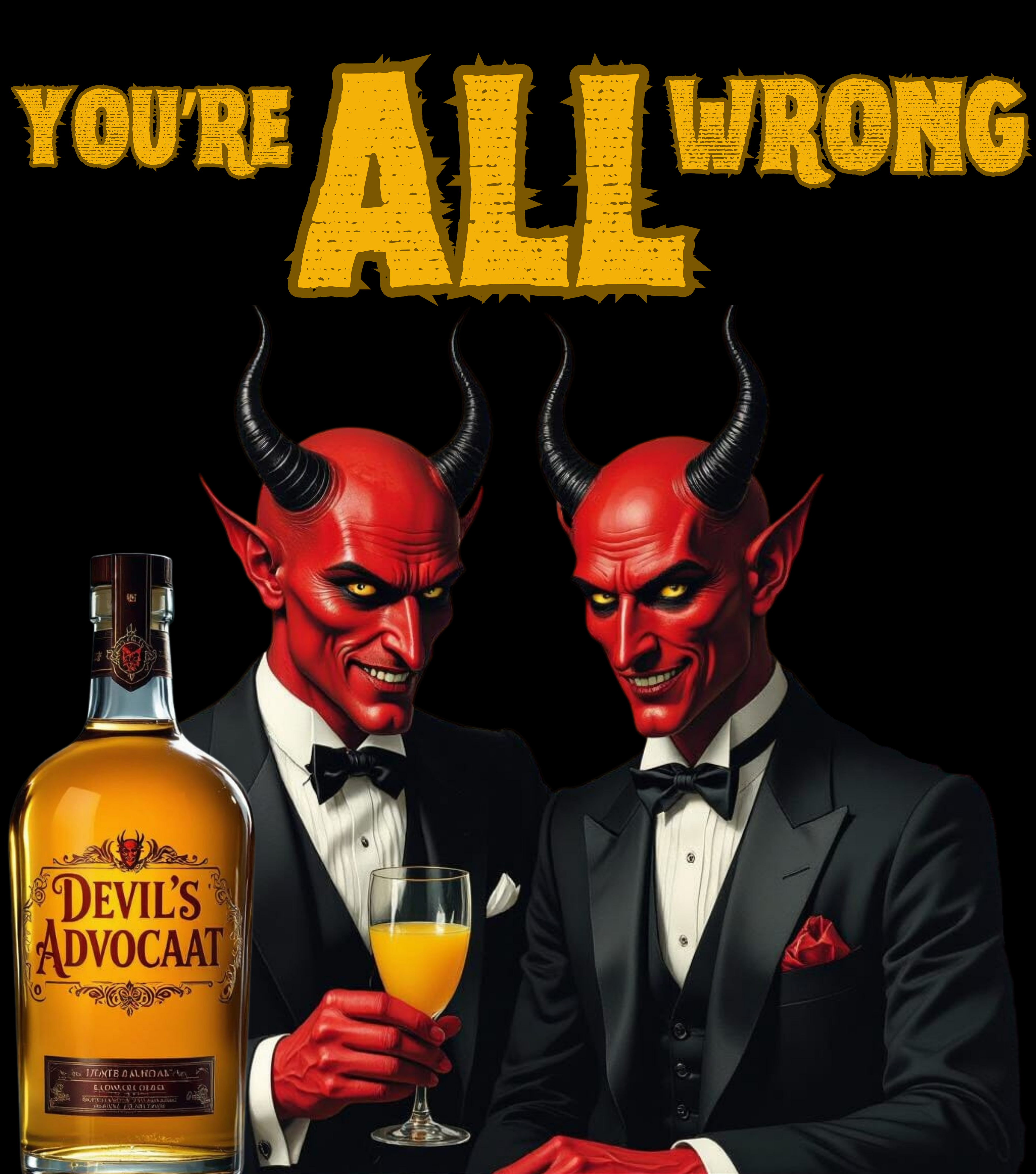 Devil's Advocaat T-Shirt - You're All Wrong: Perfect For Christmas