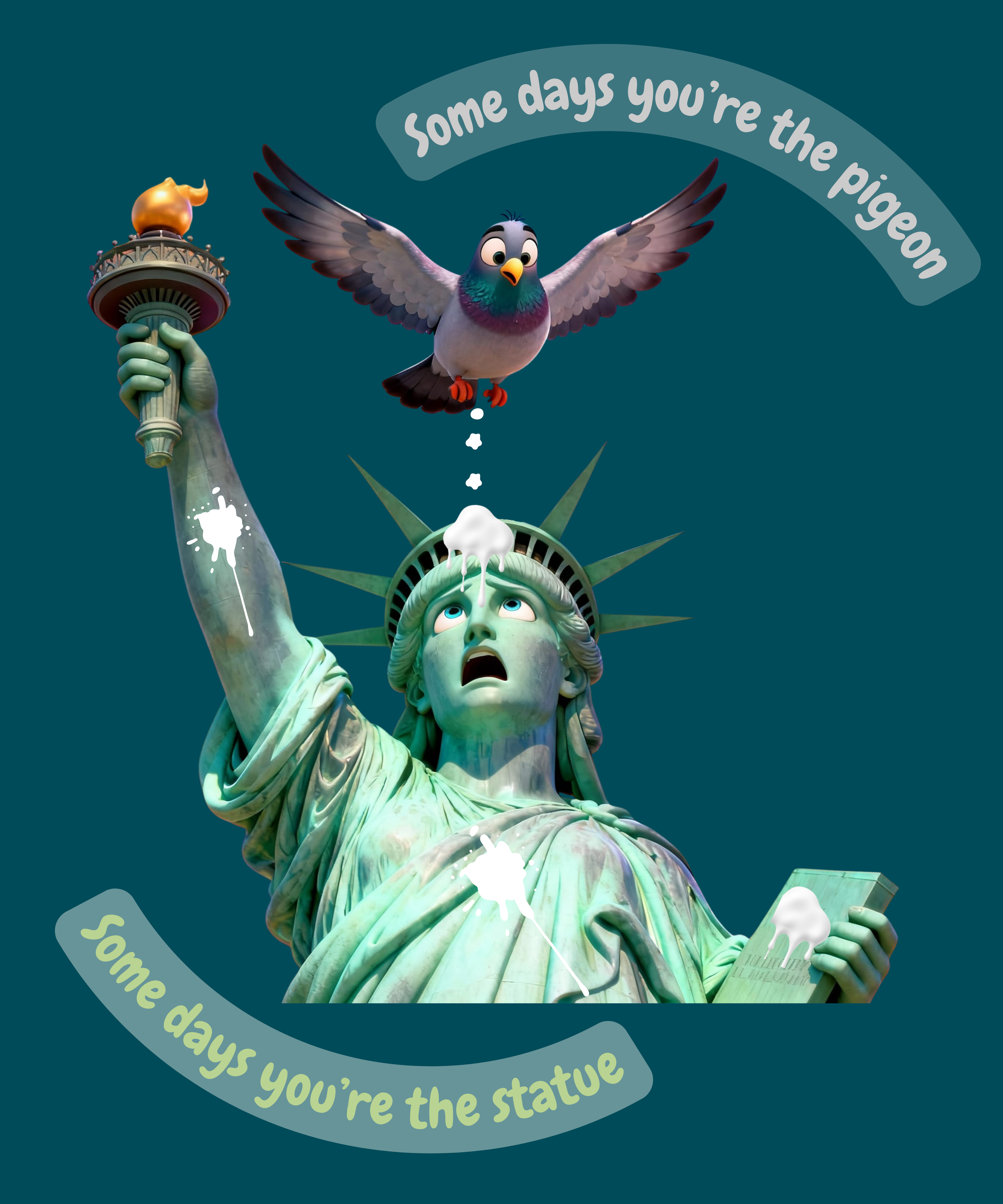 Sometimes You're The Pigeon, Sometimes You're The Statue T-Shirt: Existential Metaphor