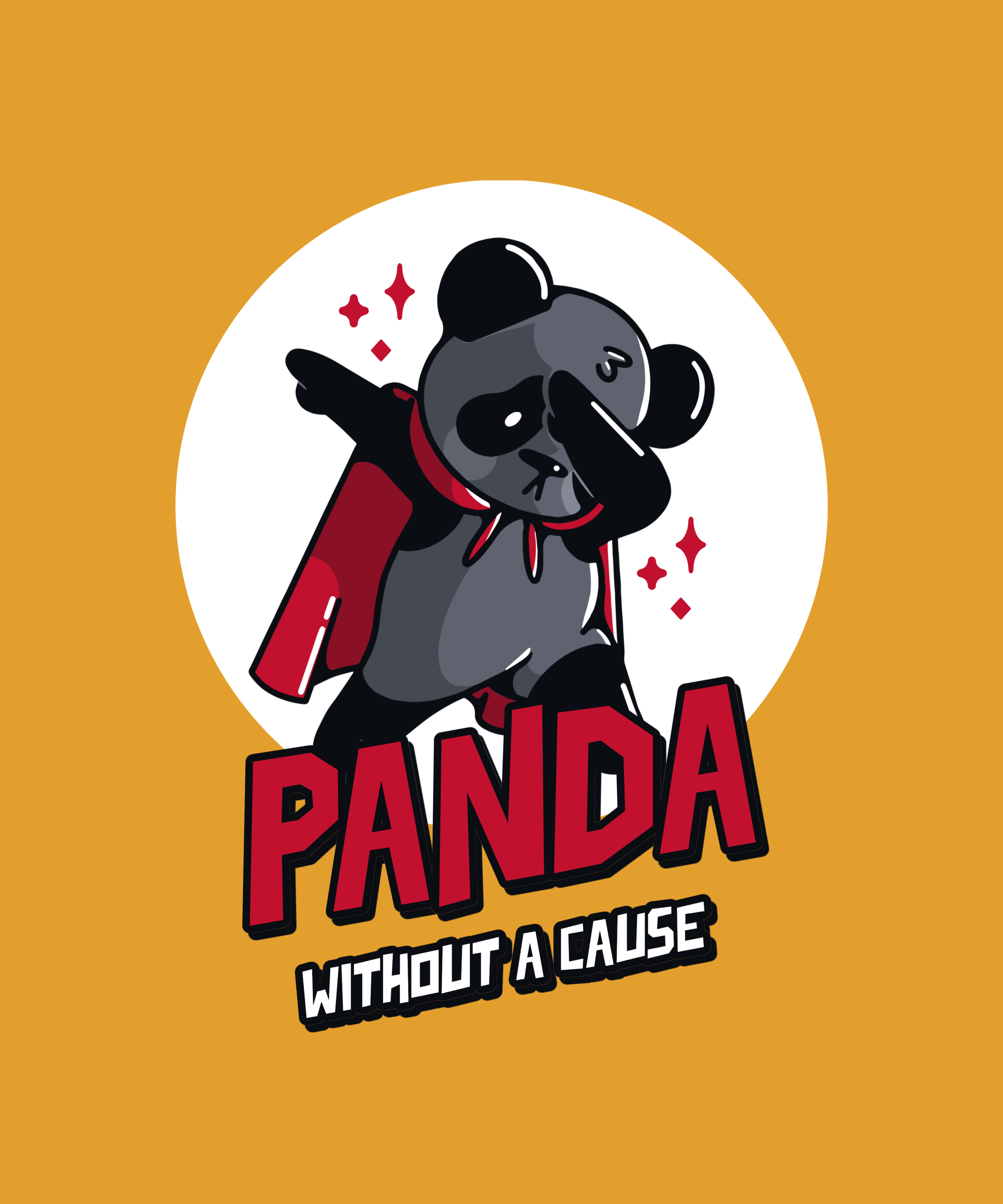 Panda Without a Cause T-Shirt: Quirky Cartoon Panda Mascot