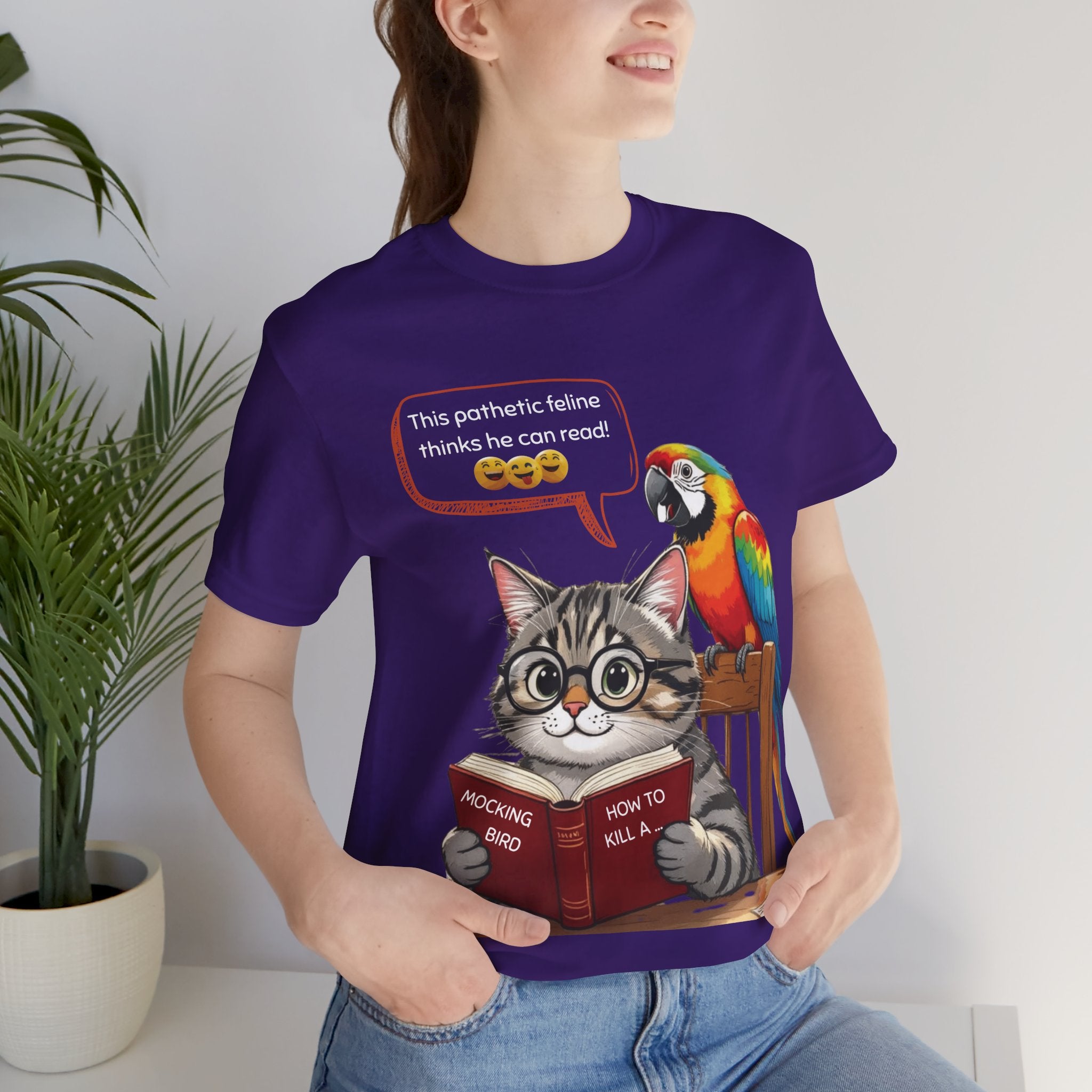 How To Kill A Mockingbird T-Shirt: Literary Mockery, Cat & Parrot