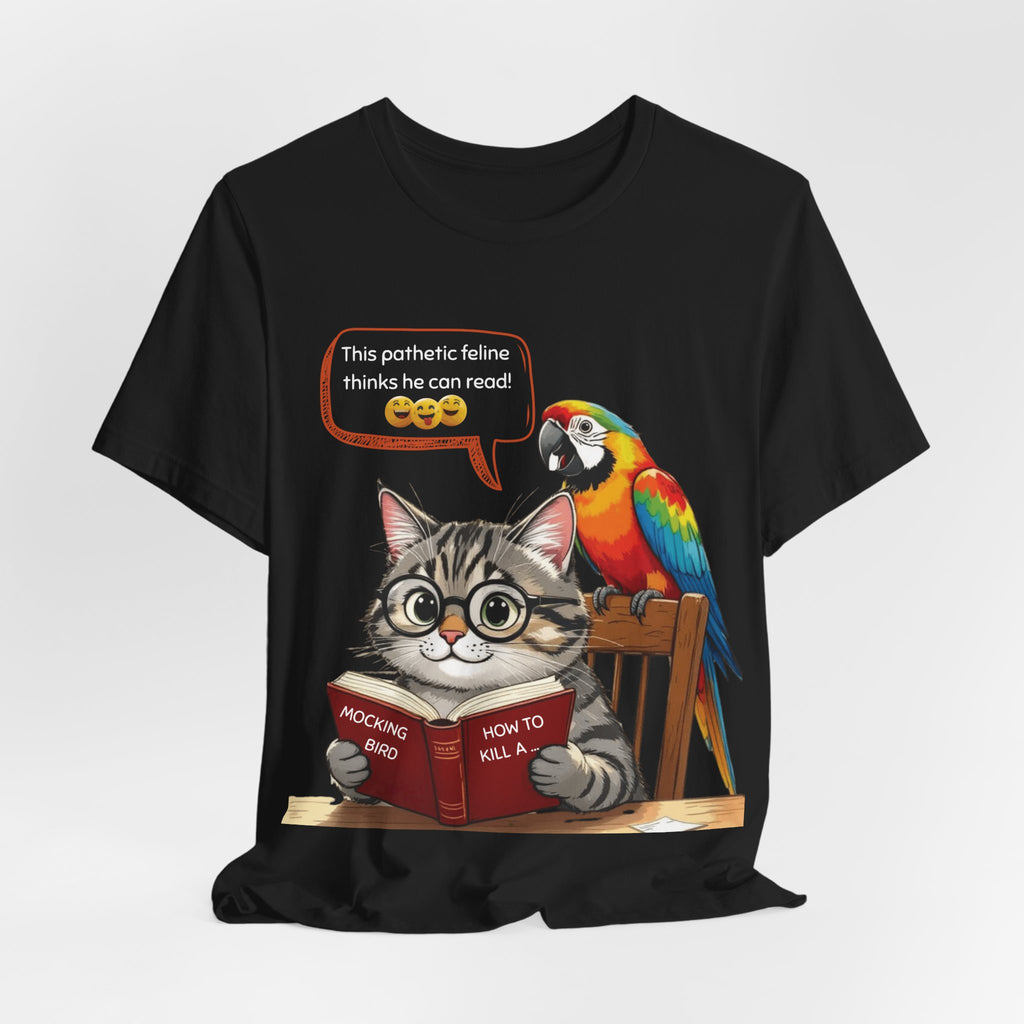 How To Kill A Mockingbird T-Shirt: Literary Mockery, Cat & Parrot