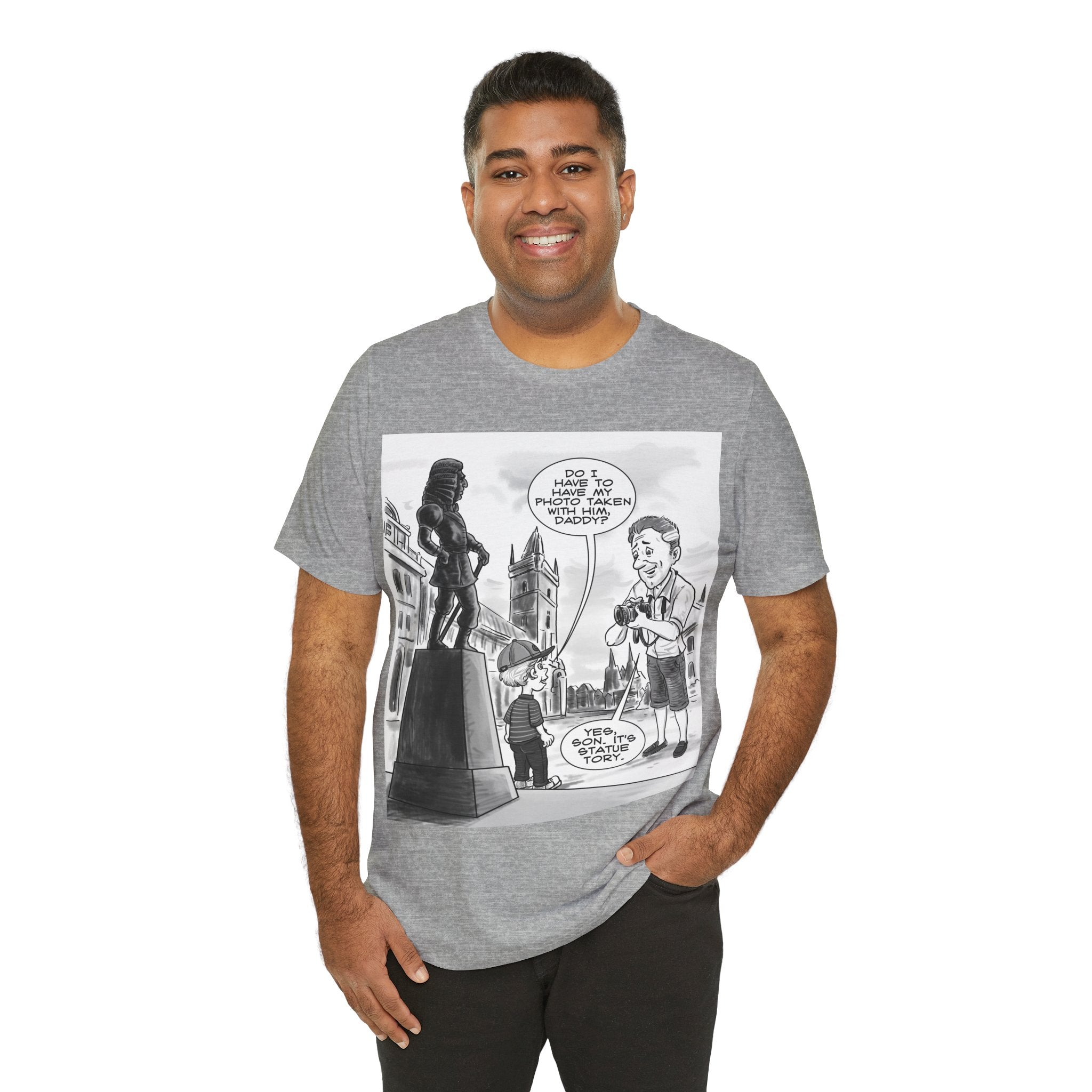 Statue Tory T-Shirt: Political Pun, Historical Monuments, British Humour