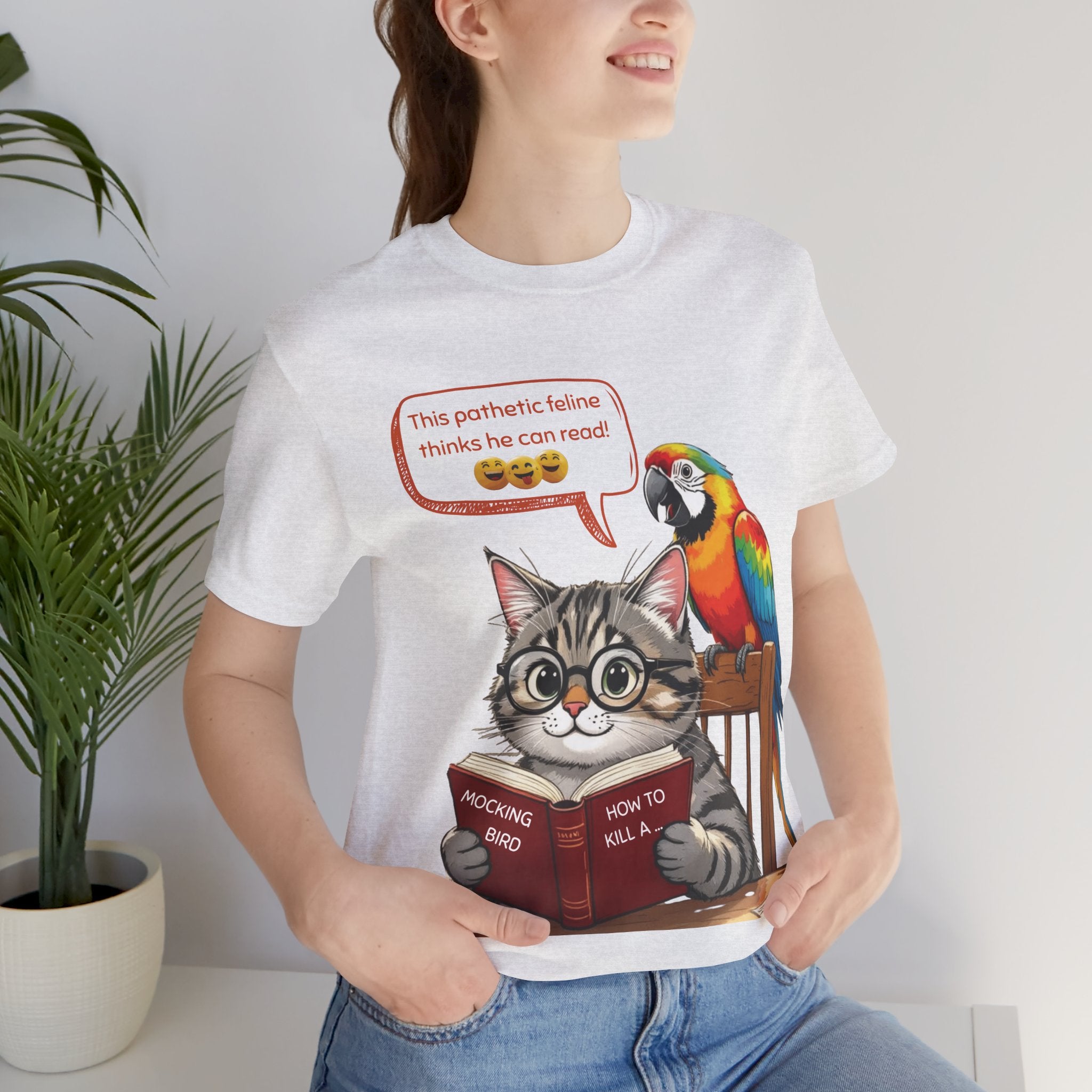 How To Kill A Mockingbird T-Shirt: Literary Mockery, Cat & Parrot