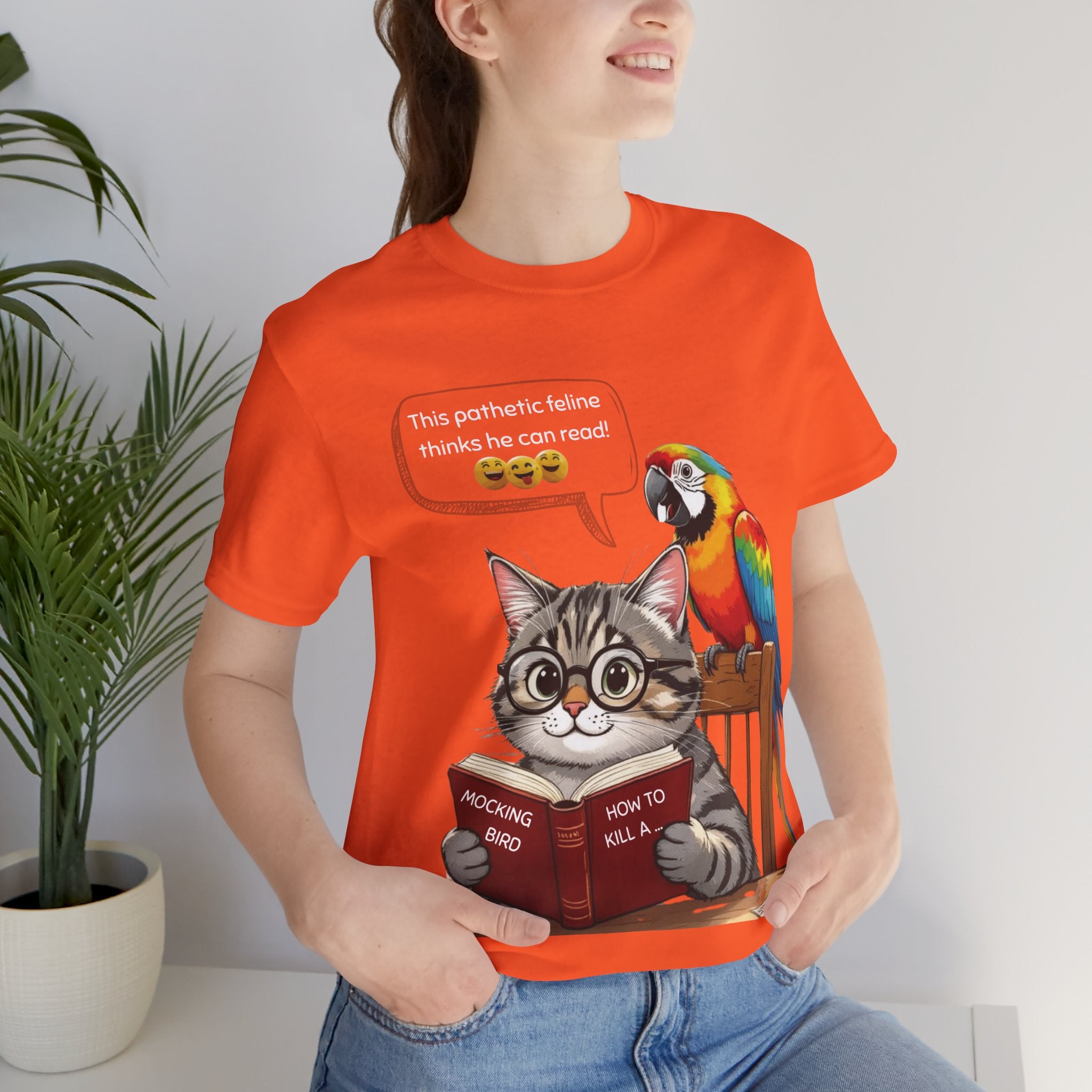 How To Kill A Mockingbird T-Shirt: Literary Mockery, Cat & Parrot