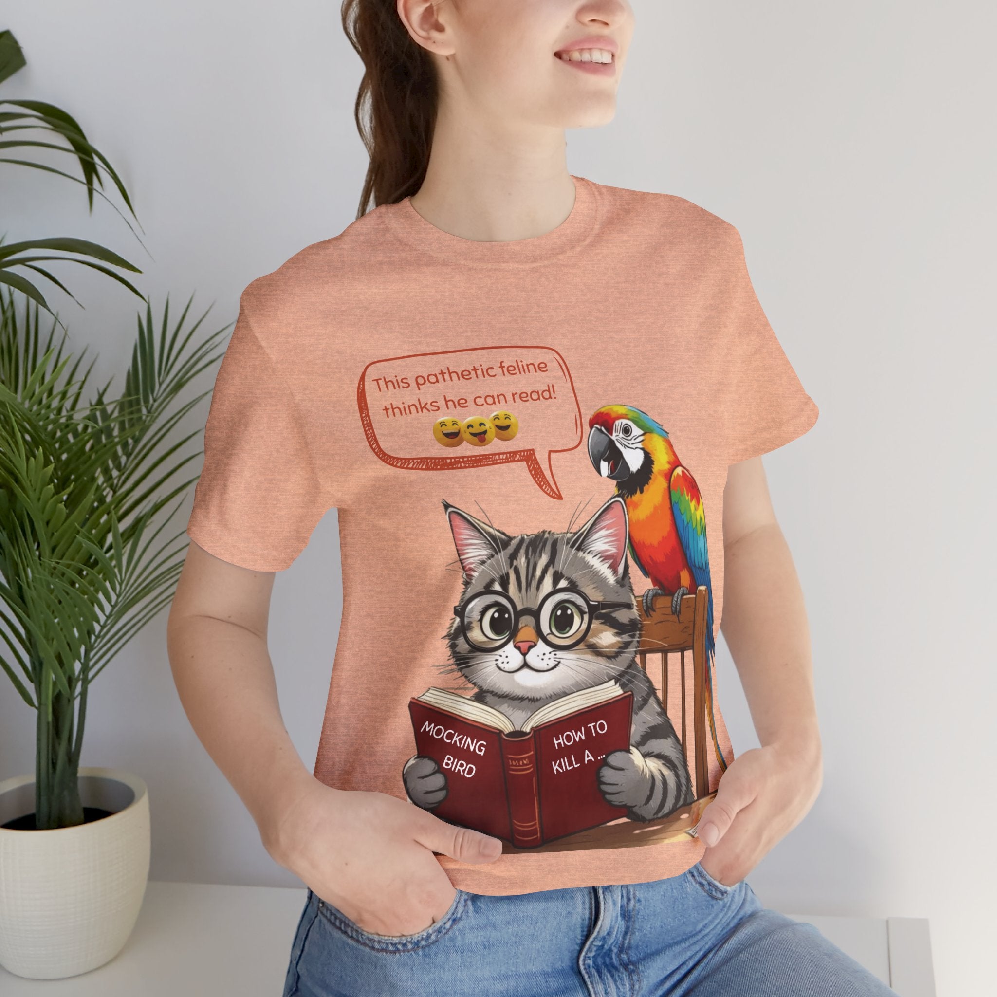 How To Kill A Mockingbird T-Shirt: Literary Mockery, Cat & Parrot
